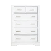 Modern White Finish Storage Chest with 6-Drawers Smooth Glides Transitional Bedroom Furniture 1pc Vertical Dresser