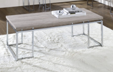 Chafik Natural Oak & Chrome Finish Coffee Table