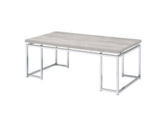 Chafik Natural Oak & Chrome Finish Coffee Table