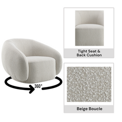 Isabel Beige Boucle Chair W/Swivel
