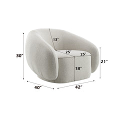 Isabel Beige Boucle Chair W/Swivel