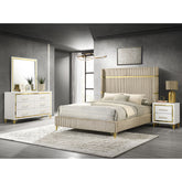 Malcolm Beige and White 4-piece Eastern King Bedroom Set