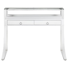 Serrano White High Gloss 2-Drawer Writing Desk