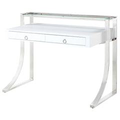 Serrano White High Gloss 2-Drawer Writing Desk