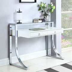 Serrano White High Gloss 2-Drawer Writing Desk