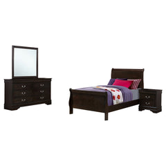 Bruno Cappuccino 4-piece Twin Bedroom Set
