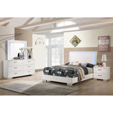 Dulcey White High Gloss 4-piece Full Bedroom Set