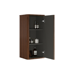CC0414S305 Striped Walnut Bathroom Floating Side Cabinet, Wall-mounted Storage Cabinet for Small Spaces, Pre-assembled