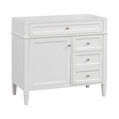 36'' Bathroom Vanity without Top Sink, Modern Bathroom Storage Cabinet with 2 Drawers and a Tip-out Drawer, Solid Wood Frame (NOT INCLUDE BASIN SINK)