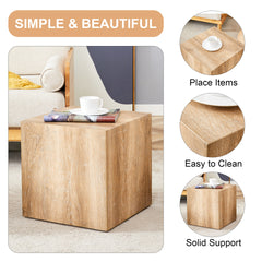 Elevate your living space with this square modern MDF coffee table that showcases smooth, light wood color texture patterns. It is characterized by stylish design.15.7*15.7*15.7