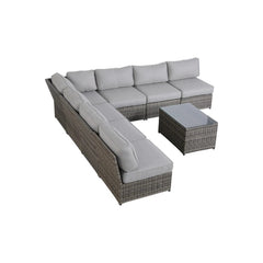 Fully Assembled 6-Person Wicker Patio Seating Group with Cushions