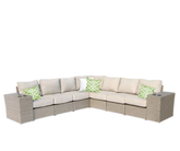 Outdoor Wicker 6-Person Sofa Set with Cushions, Fully Assembled