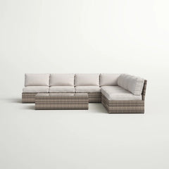 Fully Assembled 6-Piece Wicker Patio Seating Group with Cushions