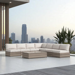 Fully Assembled 6-Piece Wicker Patio Seating Group with Cushions