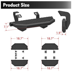 4PCS Running Boards For 2024 2025 Toyota Tacoma Double Cab/Crew Cab Side Steps