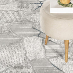 Geometrix GC_DIM1010 Gray 5 ft. 3 in. x 7 ft. 3 in. Area Rug