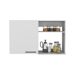 Napoles 2 Wall Cabinet, Open Storage Shelves, Single Door White