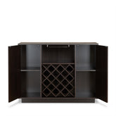 Espresso 2-Door Wine Cabinet with Stemware Rack