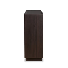 Espresso 2-Door Wine Cabinet with Stemware Rack