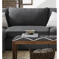 Duncan Charcoal Upholstered Armless Chair with Removable Cushions