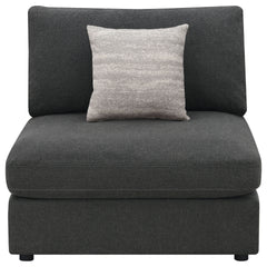 Duncan Charcoal Upholstered Armless Chair with Removable Cushions