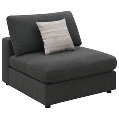 Duncan Charcoal Upholstered Armless Chair with Removable Cushions
