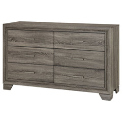 Funston Brown Oak 6-drawer Dresser Cabinet