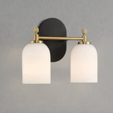 Vortex Traditional Style Two Lights Vanity Over Bathroom Mirror Wall Sconce with White Frosted Glass 12.25"W × 10.125"H × 5.5"E