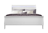 CHARLSTON WHITE KING BED WITH LED