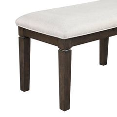 Classic Style Dark Espresso Finish Dining Bench 1pc Upholstery Seat Wooden Dining Room Furniture