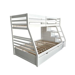 Jason White Finish Twin/Full Bunk Bed W/Trundle & Storage