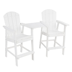 Lounge chair White color, suitable for all seasons: Outdoor lounge chair, made of sturdy HIPS material, equipped with 304 stainless steel accessories.