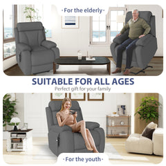 Power Lift Recliner for Elderly, Lift Chair Recliners for Small Spaces, Electric Recliner Chairs for Seniors, Remote Control, Adjustable, Side Pocket (Dark Gray+ Snowflake Velvet)