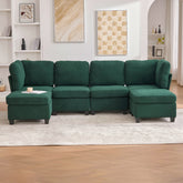 UNITED WE WIN Modular Sectional Sofa: Freely Combinable 6-Seat Convertible Sectionals with Chaise, U Shaped Oversized Sectional Couches with Storage Ottoman for Home Apartment Office