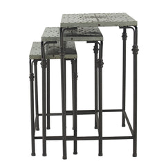 Set of 3 The Gilbert Nesting Tables Metal Plant Stand, L:24x14x26" M:21.5x11.5x23" S:19x9x20"