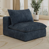 Cloud Sofa,Corduroy Fabric,Deep Seat Couches,Double-layer design,Removable Cushion,No Assembly, DIY Combination for Living room, Bedroom,Conference room ,Apartment,Blue