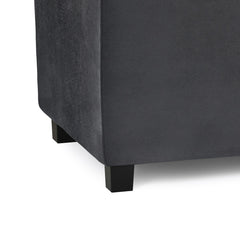 Avalon 42 inch Wide Storage Ottoman in Distressed Black Vegan Leather