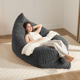 Ergonomic Striped Bean Bag Chair for Full-Body Relaxation and Cozy Home Lounging