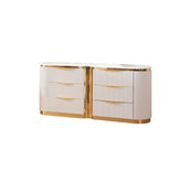 Laura Gold Detailed 6-Drawer Dresser made with Wood in White (Includes Dresser only ) same as G150109248 (NJ inventory)