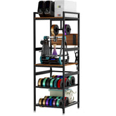 3D Printer Stand with Filament Storage, Heavy-Duty Metal Frame, T-Type Filament Holder, Built-in Power Panel, Open Frame Printer Workstation for Home & Workshop
