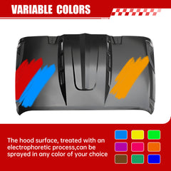 The Avenger Style Replacement Hood Compatible with 2007-2018 Jeep Wrangler JK JKU Unlimited Rubicon Black