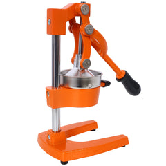 Cast Iron Citrus Juicer , Extra-Large Commercial Grade Manual Hand Press , Heavy Duty Countertop Squeezer for Fresh Orange Juice ,orange color