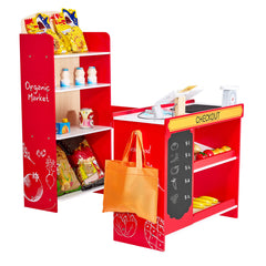 Kids Grocery Store Playset Supermarket Play Toy Set with Cash Register