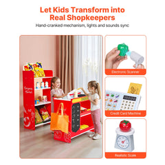 Kids Grocery Store Playset Supermarket Play Toy Set with Cash Register