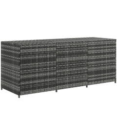 Outsunny 175 Gallon Outdoor Storage Box with Inner Liner, PE Rattan Wicker Deck Box with Pneumatic Bar Lift for Indoor & Outdoor, Patio Furniture Cushions, Pool Toys, Garden Tools, Mixed Gray