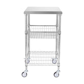 3-Tier Utility Cart Rolling Cart on Wheels 24"x20"x36.6" 470 LBS 6 Hooks