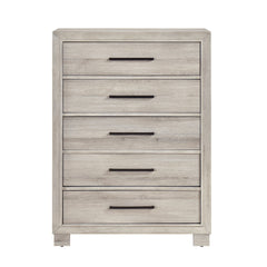 Modern Gray Finish Five-Drawer Storage Chest 1pc Wooden Contemporary Design Bedroom Furniture