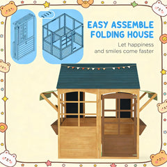 Kids Cottage,Wooden Outdoor Playhouse