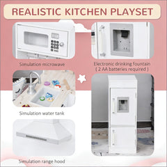 Wooden Pretend Toy Kitchen Set,Corner Kids Kitchen Playset