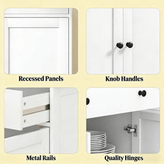 Elegant Style Buffet Cabinet with Storage Drawers,Sideboard, Adjustable Shelves for Your Home